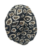 Lizi Headwear APEBLCF Black/Coffee Pebble Print Pre-Tied Bandanna with Velvet Grip myselflingerie.com