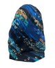 Cherie SP270BL Blue Metallic Animal Print Pre-Tied Open Back Bandanna myselflingerie.com