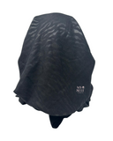 Lizi Headwear ASZBL Solid Black Zebra Print Pre-Tied Bandanna with Velvet Grip myselflingerie.com