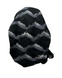 Lizi Headwear ARIBLGY Black/Grey Ripple Print Pre-Tied Bandanna with Velvet Grip myselflingerie.com