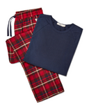 UGG 1106629 Men's Steiner Pajamas Set in Gift Box Navy/Dark Cherry Check myselflingerie.com