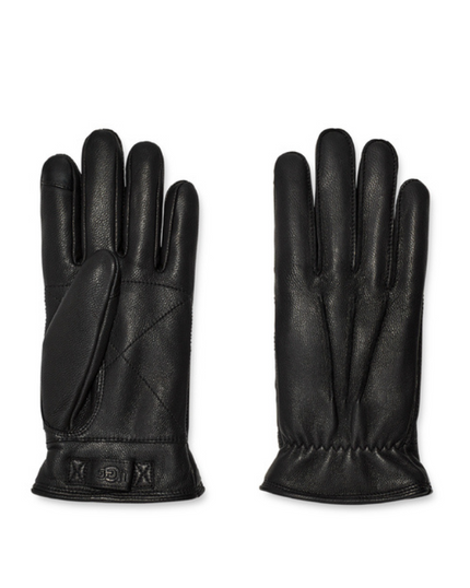 UGG 100064 Black 3 Point Leather Men's Gloves Myselflingerie.com