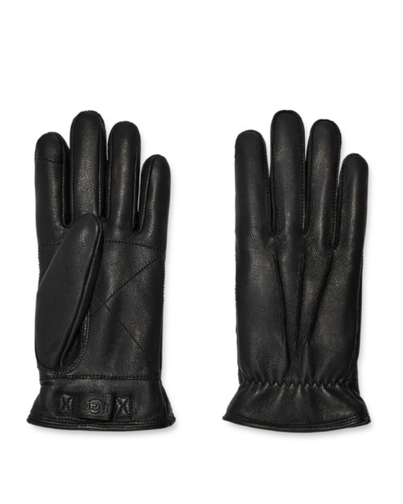 UGG 100064 Black 3 Point Leather Men's Gloves Myselflingerie.com