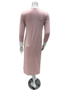 Oh! Zuza M4140 Dusty Pink Swirl Design Modest V Neck Modal Nightshirt myselflingerie.com