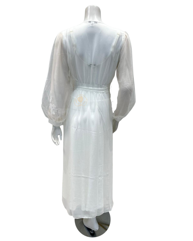 788+789 Ivory Beloved Chiffon Gown & Robe Set