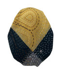 SG Mustard/Black Combo Geometric Print Adjustable Pre-Tied Bandanna with Small Velvet Grip