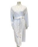 3887102 White Plush Short Terry Wrap Bath Robe