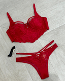 FXBT0001 Red Esme Lightly Padded Underwire Bustier