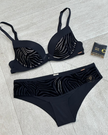 Dorina Black Velvet Zebra Stripes Sonder Push Up Underwire Bra