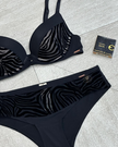 Dorina Black Velvet Zebra Stripes Sonder Push Up Underwire Bra