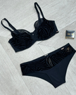 FXWB0014 Black Velvet Zebra Stripes Sonder Underwire Bra