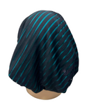 Triple Up BL699A Black/Aqua Linear Lined Pre-Tied Bandanna myselflingerie.com