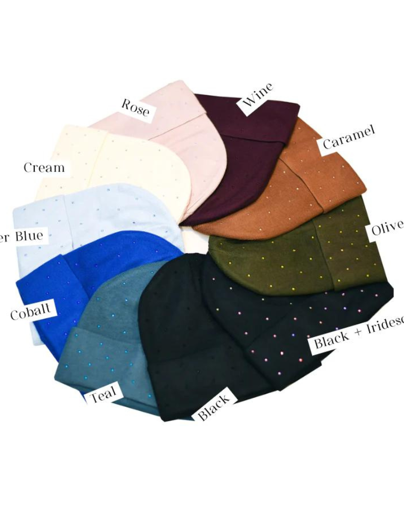 Nicsessories The Monochrome Swarovski Beanie FW24 myselflingerie.com