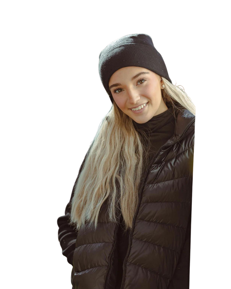 Nicsessories The Monochrome Swarovski Beanie FW24 myselflingerie.com