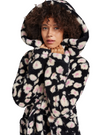 1153830 Black Hibiscina Aarti II Hooded Plush Robe