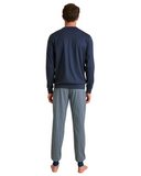 Calida 47687 #792 Relax Imprint Men's 100% Cotton Pajamas Set with Cuff myselflingerie.com