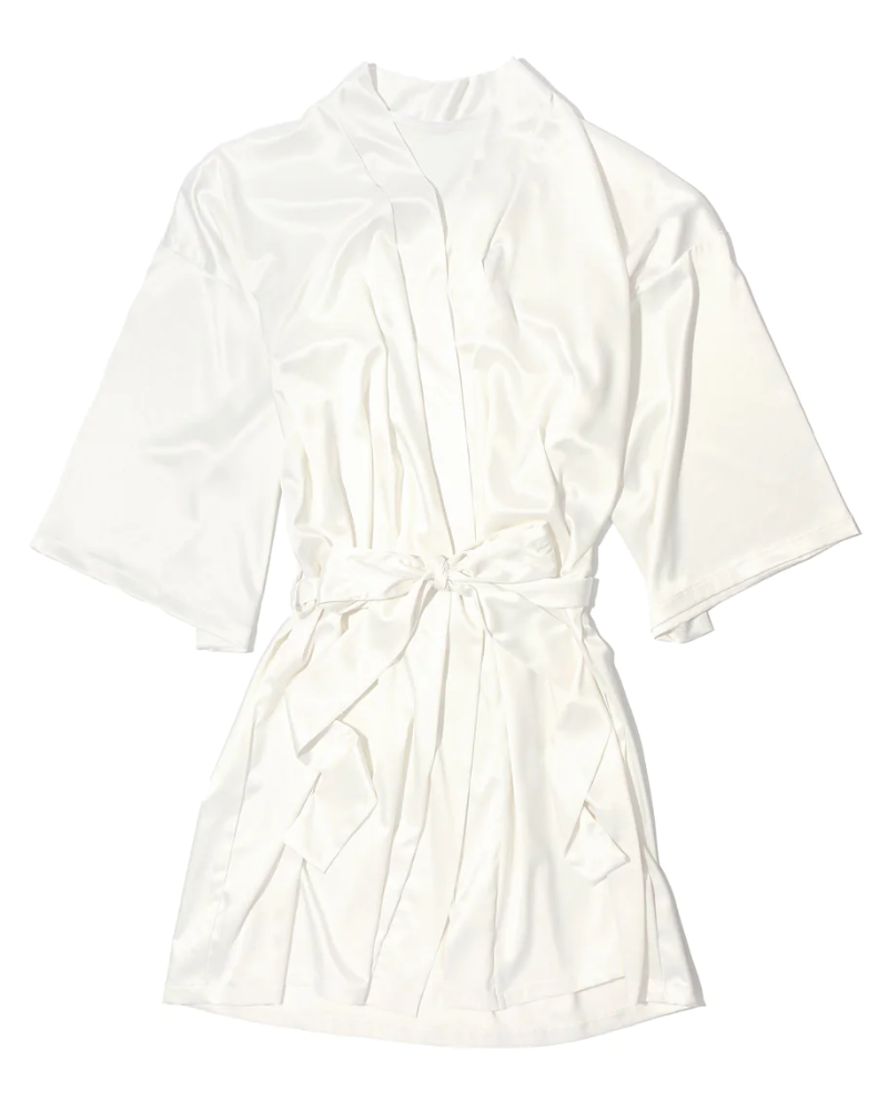 Hanky Panky 4R5701 + 4RR111 Light Ivory Happily Ever After Chemise & Wrap Set myselflingerie.com