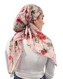 Valeri Pink Floral Pre-Tied Bandanna with Full Grip myselflingerie.com