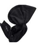 Valeri Black Crinkle Pre-Tied Bandanna with Full Grip myselflingerie.com