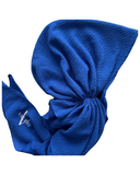 Valeri Cobalt Blue Crinkle Pre-Tied Bandanna with Full Grip myselflingerie.com