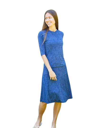 Jackie O' 2PC-JR-CVRP-NVD Navy Denim Junior Swim Top & Skirt Set myselflingerie.com