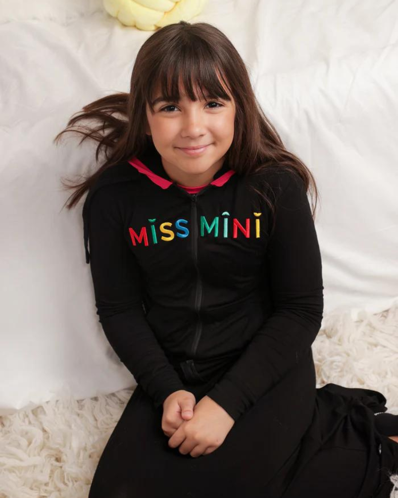 Miss Mini WP07 Wink Black Modal Teen Hoodie myselflingerie.com