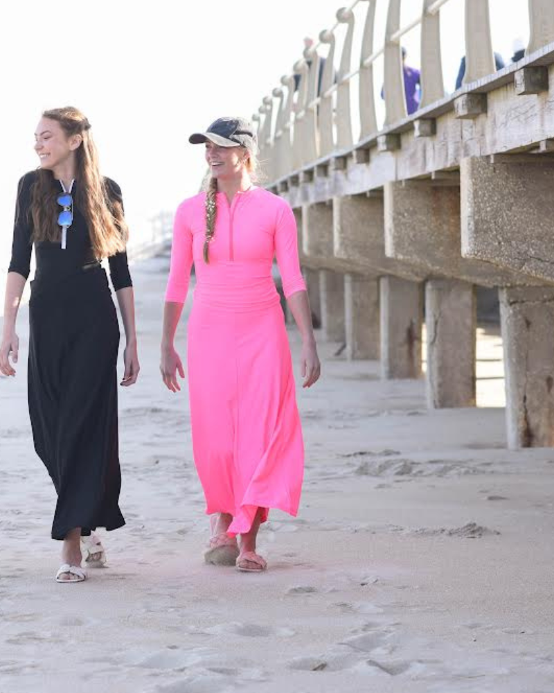 MA-1018 Hot Pink Swim Top & Maxi Skirt Set