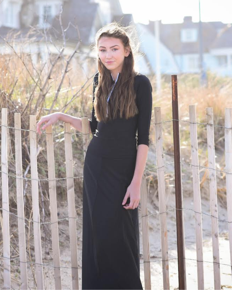 Manteau Aqua Black Swim Top & Maxi Skirt Set