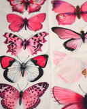 Nicsessories Hot Pink Butterfly Print Square Scarf with Full Grip myselflingerie.com