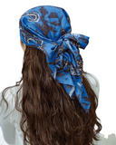 Teal Jaguar Print Square Scarf with Full Grip