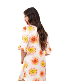 Oh! Zuza Happy Flowers Button Down Viscose Nightshirt