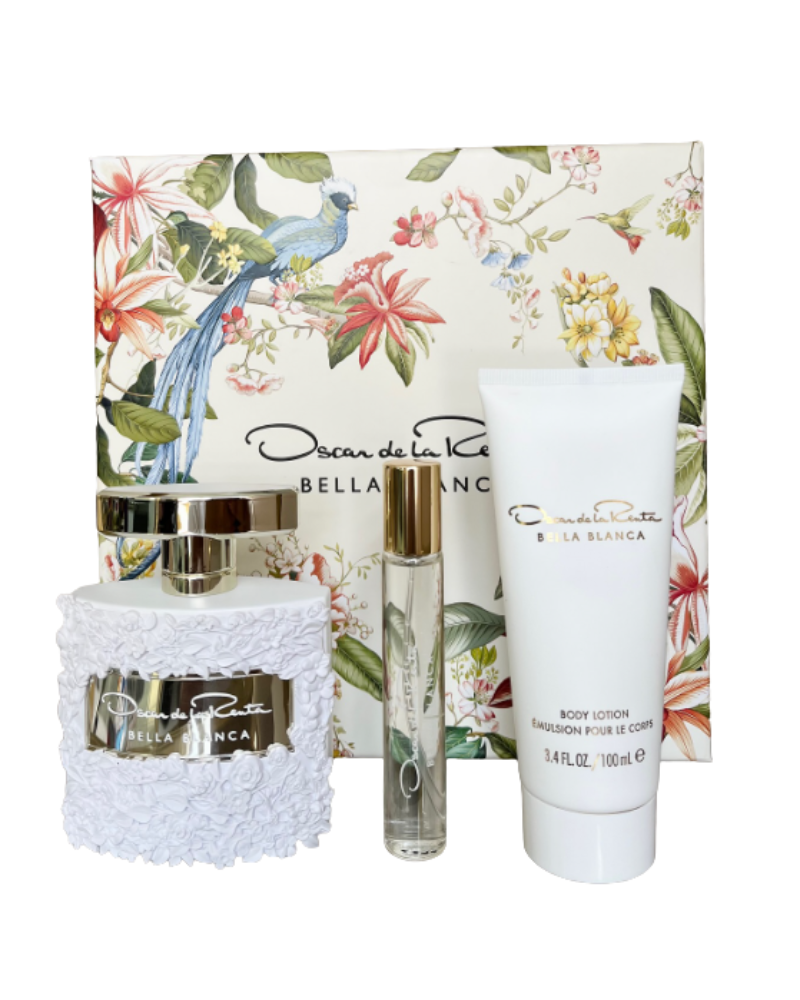 Oscar De La Renta Bella Blanca White Box Perfume & Lotion 3 Piece Gift Set