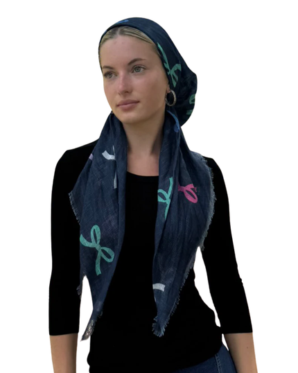 TYED Off Black Colored Bows Adjustable Pre-tied Bandanna with Velvet Grip Myselflingerie.com