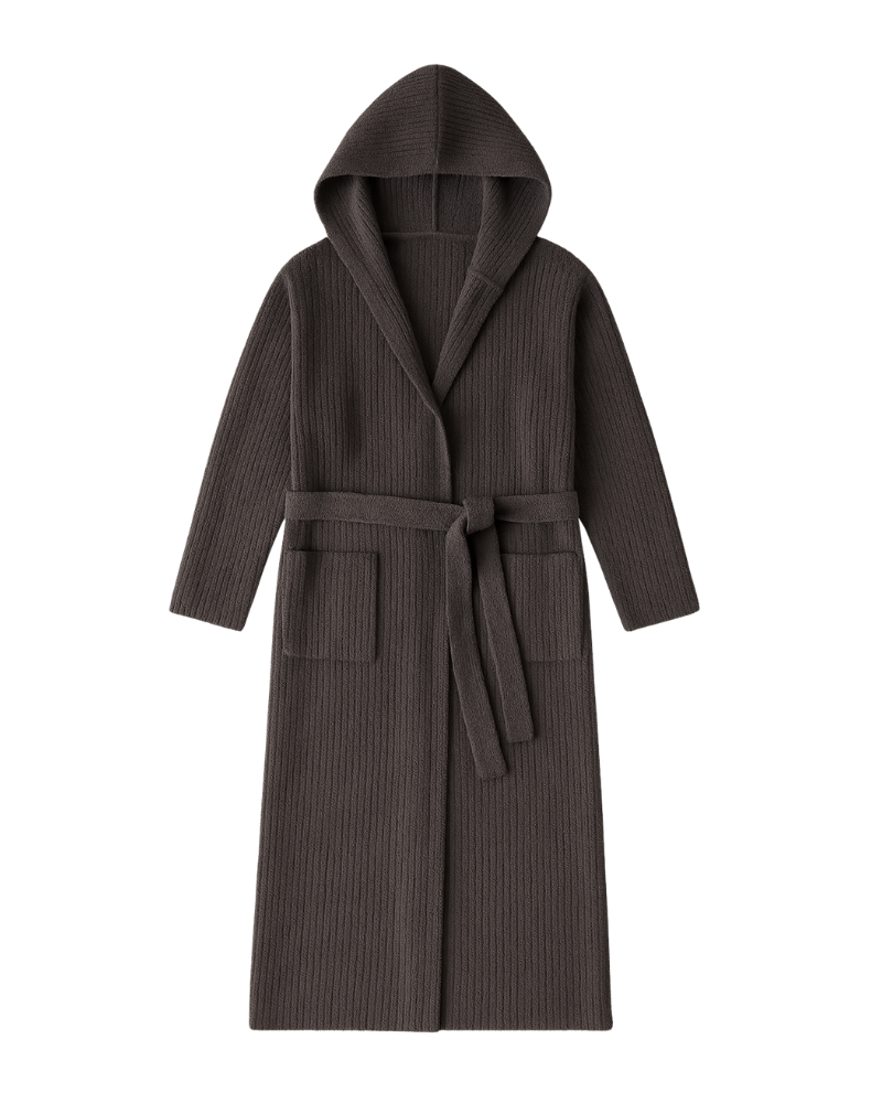 BDUCC20869 Carbon CozyChic Ribbed Hooded Robe