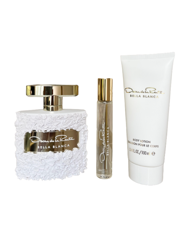 Oscar De La Renta Bella Blanca White Box Perfume & Lotion 3 Piece Gift Set