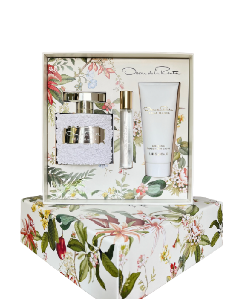 Oscar De La Renta Bella Blanca White Box Perfume & Lotion 3 Piece Gift Set
