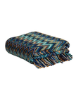 TH0022.BL5060 Blue Zigzag Knit Throw Blanket
