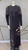 Nico Italy AP853VBK Black Butterfly Print Velour Snap Front Nightgown Myselflingerie.com