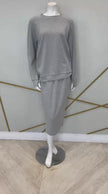 Jackie O' 2PC-TSHIRT-GRY Grey Lounger Top & Skirt Set Myselflingerie.com