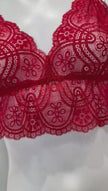 Oh! Zuza M4350 Barlette Red Lace Sheer Bralette & Panty Set Myselflingerie.com