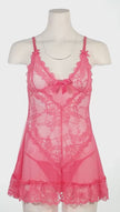 Oh La La Cheri 2139 Pink Lemonade Lacey Babydoll with Bows & G-String Myselflingerie.com