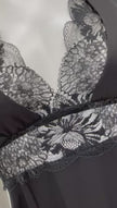 Oh!Zuza 4403 + 4402 Black Lace Halter Neck Chemise & Wrap Set Myselflingerie.com