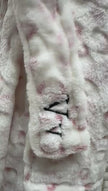 VelvetVibe AL301PK Pink Leopard Furry Morning Robe & Eye Mask Myselflingerie.com