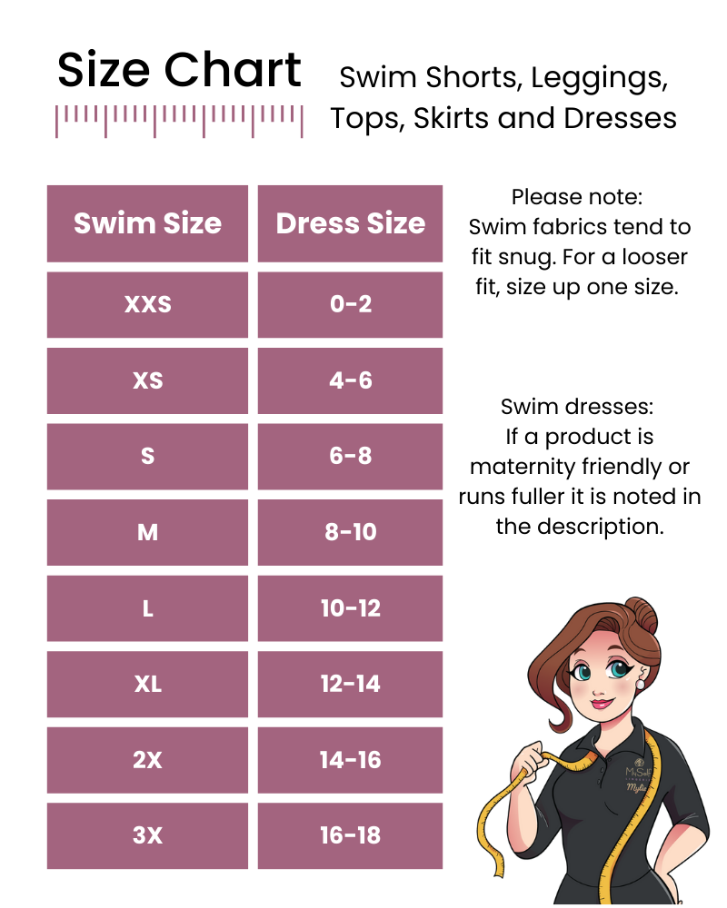 Swim Tops / Rashguards / Cover Ups Size Guide