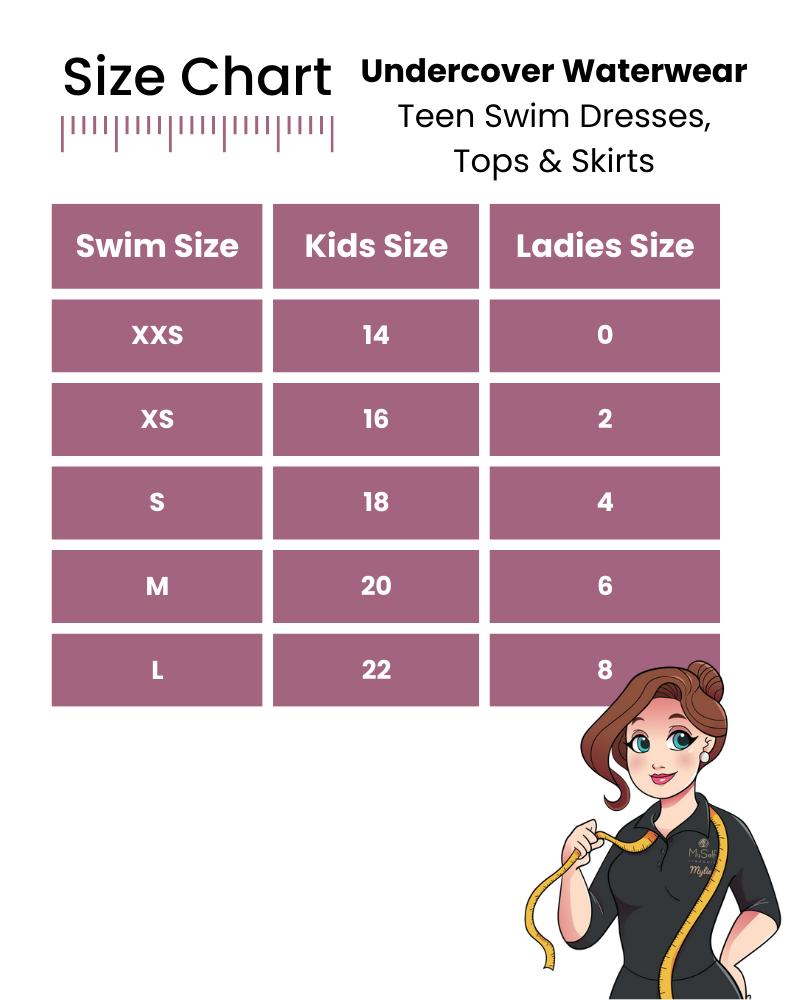 Swim Tops / Rashguards / Cover Ups Size Guide