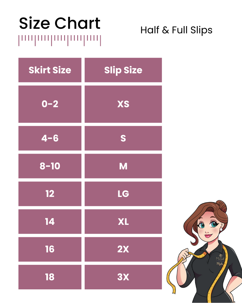 Full Slips Size Guide