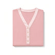 Folded Oh! Zuza Dusty Pink Satin Trim V Neck Short Sleeve Modal Nightshirt