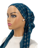 TT2350-24 Blue Monogram Denim Timeless Fit Pre-Tied Bandanna