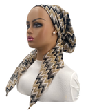 TT2342-24 Slate Boho Crochet Timeless Fit Pre-Tied Bandanna