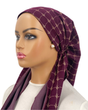 P2350-24 Magenta Monogram Denim Classic Fit Pre-Tied Bandanna